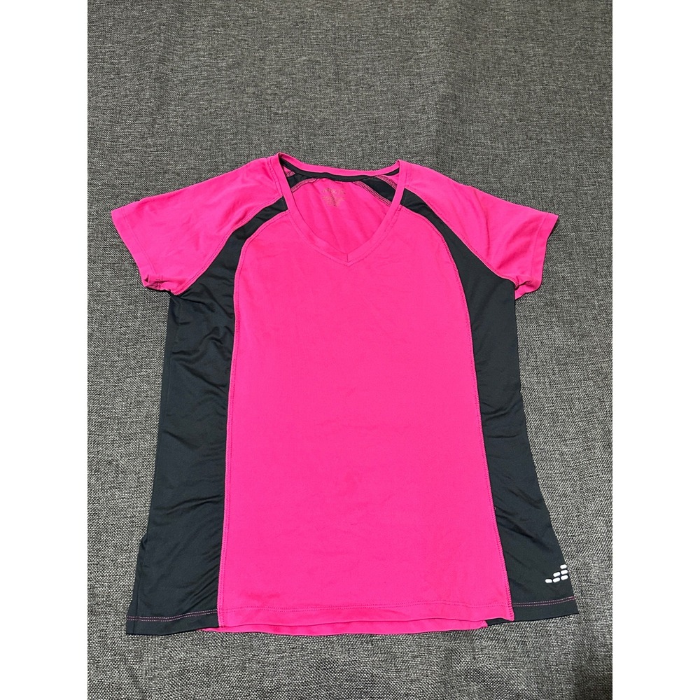 BCG Women's XL T-Shirt Pink Gray V-Neck‎ Athletic Short Sleeve